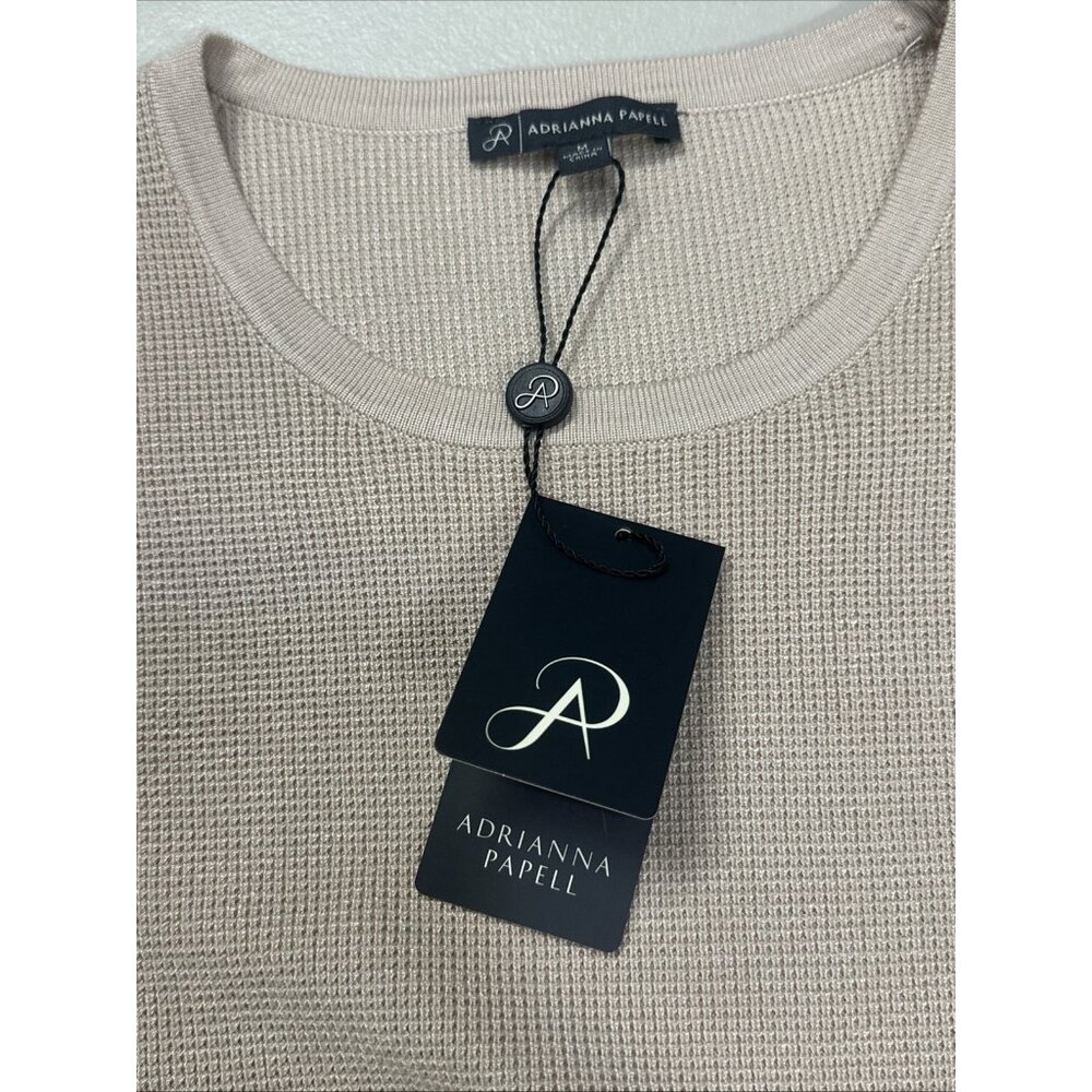 Adrianna Papell Women's Medium Crew Neck Sweater 3/4 Mesh Champagne Blush - Picture 11 of 16